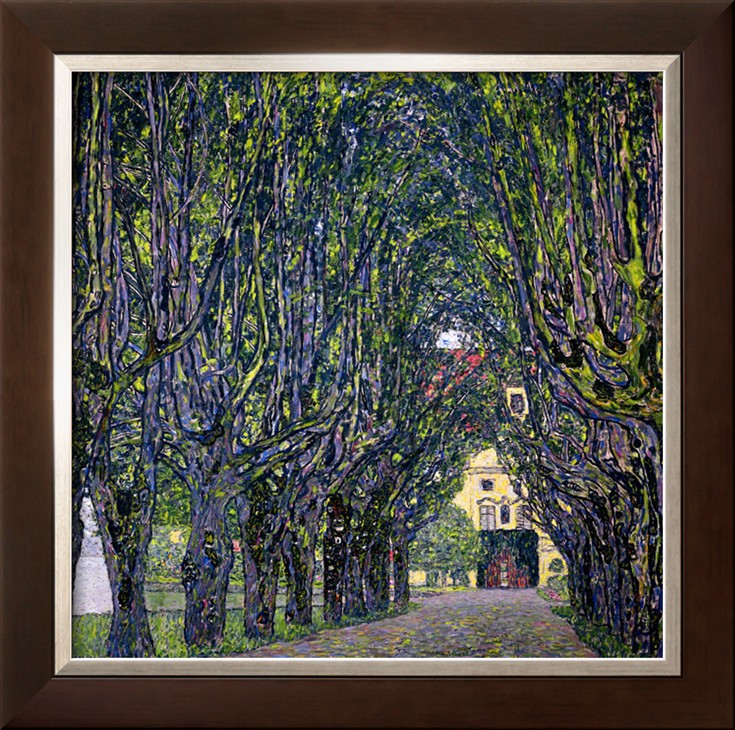 TREE LINED ROAD LEADING TO THE MANOR HOUSE AT KAMMER, UPPER AUSTRIA, 1912 - Gustav Klimt Paintings